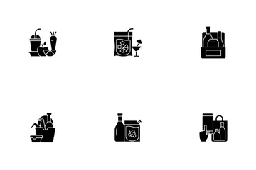 Bebidas para viagem e comida para viagem Pacote de Ícones