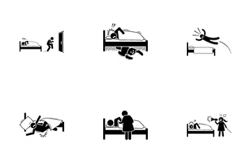 Bed People Funny Icon Pack