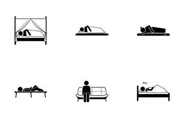 Bed Sleeping Icon Pack