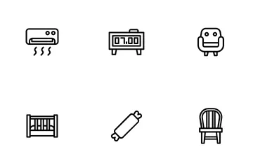 Bedroom Equipment Icon Pack