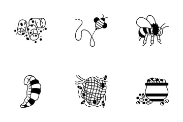 Beekeeping And Bee Products Icon Pack