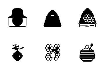 Beekeeping At Garden (glyph) Icon Pack