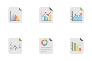 Berichte und Diagramme, flache Symbole Symbolpack