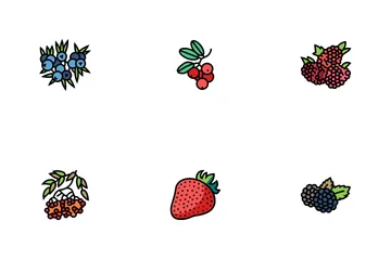 Berry Delicious And Vitamin Food Icon Pack