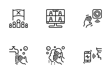 Berührungslose Gesellschaft Symbolpack