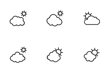 Bewölkt Wetter Sonne Symbolpack