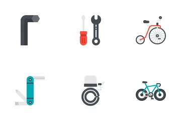 Bicycle Accessories Flat Icon Pack