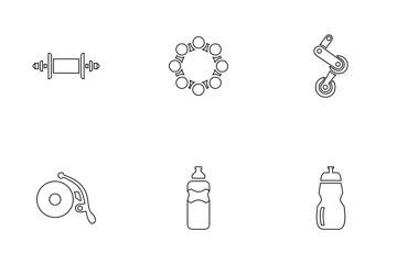 Bicycle Parts And Accessories Icon Pack