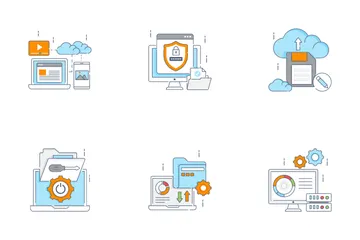 Big Data, Business Intelligence And Data Analytics Icon Pack