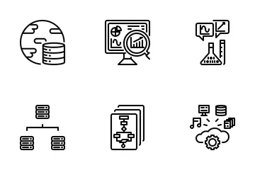 Big Data et analyses Pack d'Icônes
