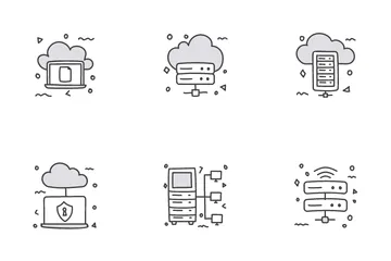 Big Data et hébergement de données Pack d'Icônes