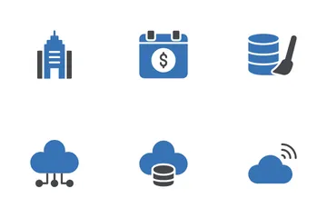 Big Data et hébergement de données Icon Pack