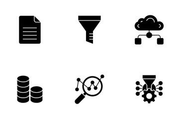 Grandes datos y ciencia Paquete de Iconos