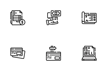 청구서 및 지불 방법 아이콘 팩
