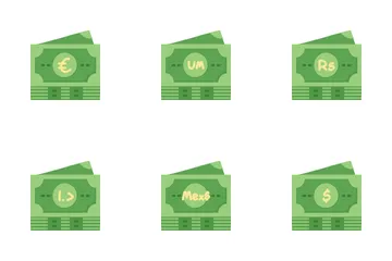 Billetes de moneda Paquete de Iconos