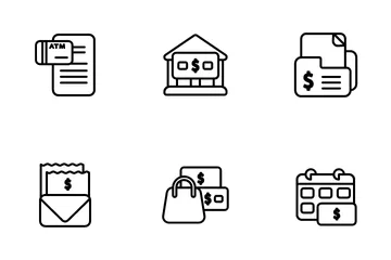 Bills And Bank Icon Pack