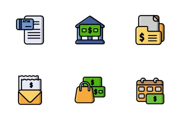 Bills And Bank Icon Pack