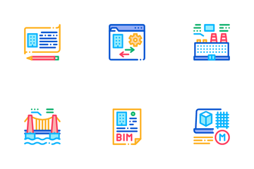 Bim Building Information Modeling Icon Pack