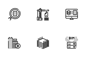 Bim Building Information Modeling Icon Pack