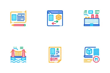 Bim Building Information Modeling Icon Pack