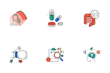 Biohacking e otimização do bem-estar Pacote de Ícones
