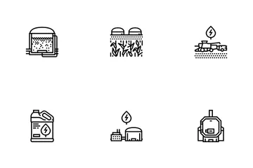 Biomass Energy Plant Power Icon Pack