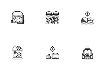 Énergie des centrales énergétiques à biomasse Pack d'Icônes