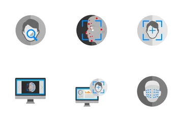 Biometría facial Paquete de Iconos