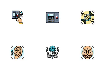 Biometric Fingerprint Id Finger Icon Pack