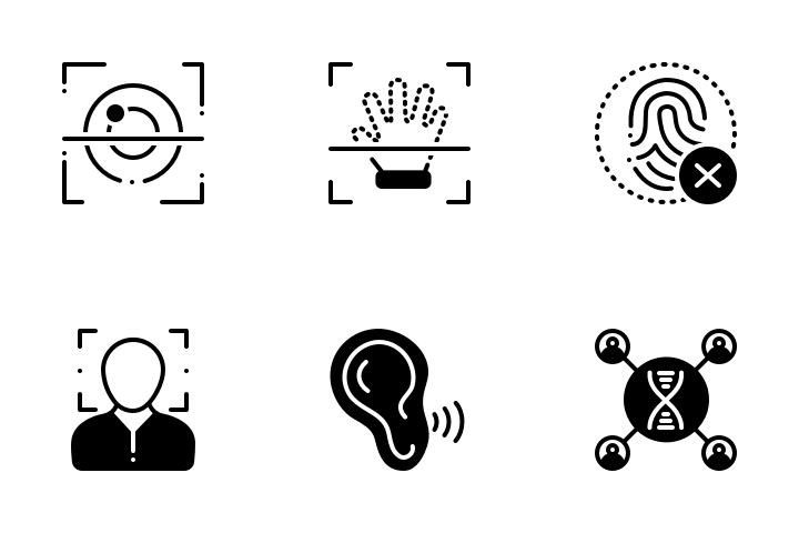 Biometrics Icon Pack - 10 Glyph Science & Technology Icons | SVG, PNG ...