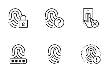 Biometrics New 1 Line Icon Pack