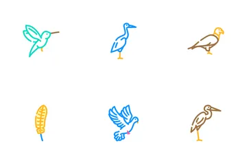 Bird Flying And Eggs In Nest Icon Pack