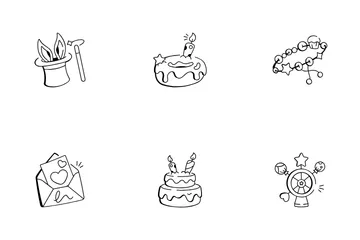 Birthday Doodles Icon Pack