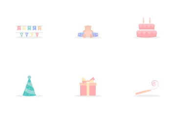 Birthday Element Flat Icon Pack