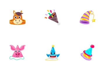 Birthday Hat Stickers Icon Pack