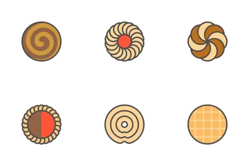 Biscuit, Cookie And Cracker (filled) Icon Pack