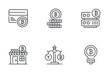 Bitcoin And Cryptocurrency Mining Icon Pack
