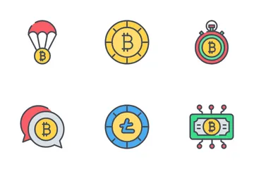 Bitcoin And Cryptocurrency Mining Icon Pack