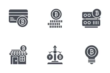 Bitcoin And Cryptocurrency Mining Icon Pack