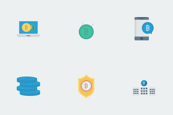 Bitcoin, Blockchain & Cryptocurrency Flat Vol 1 Icon Pack
