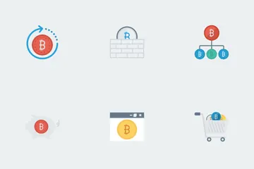 Bitcoin, Blockchain & Cryptocurrency Flat Vol 2 Icon Pack