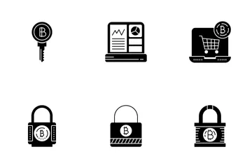 Bitcoin, Blockchain & Cryptocurrency Glyphs Icon Pack