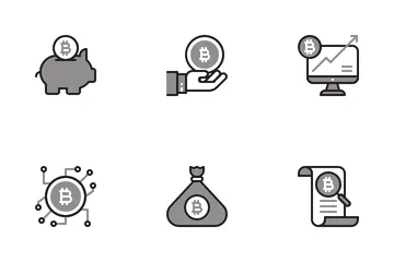 Bitcoin Criptovaluta cromatica Icon Pack