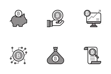 Bitcoin Crypto-monnaie Chromatique Pack d'Icônes