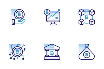 Bitcoin Cryptocurrency Shape Colors Icon Pack