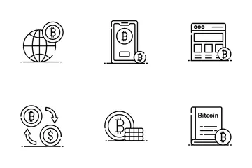 Bitcoin e Blockchain Pacote de Ícones