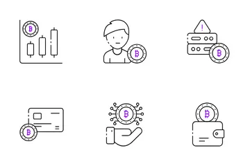 Bitcoin e criptomoeda Pacote de Ícones