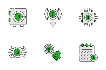 Bitcoin und Kryptowährung Symbolpack