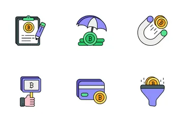 Bitcoin und Kryptowährung Symbolpack
