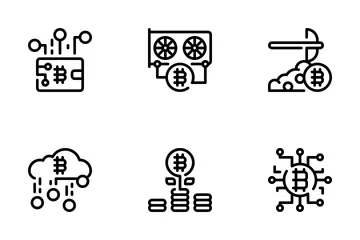 Bitcoin und Kryptowährung Symbolpack